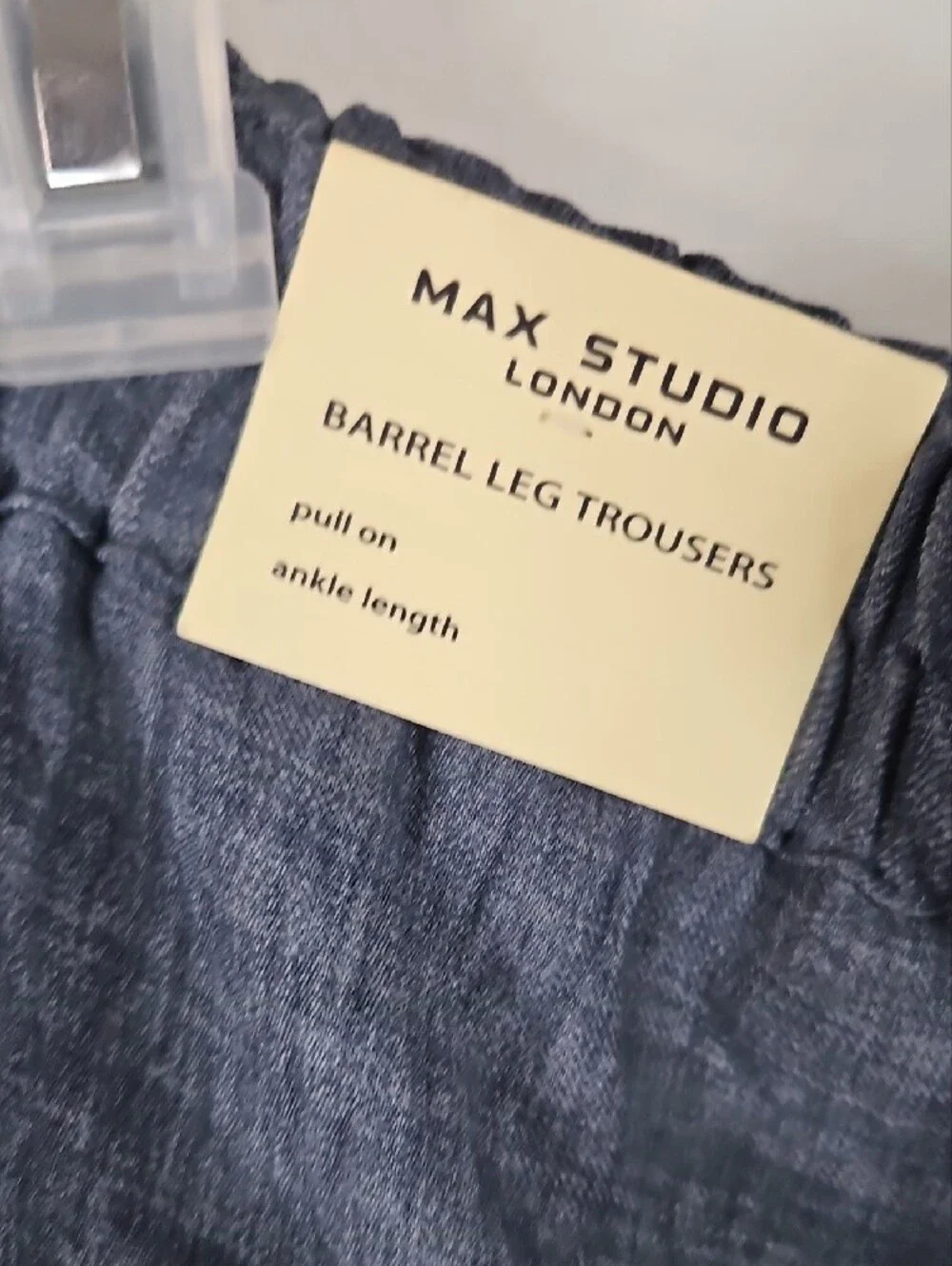Max Studio Women's Blue Barrel Leg Trousers Size XL NWT